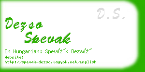 dezso spevak business card